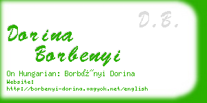 dorina borbenyi business card